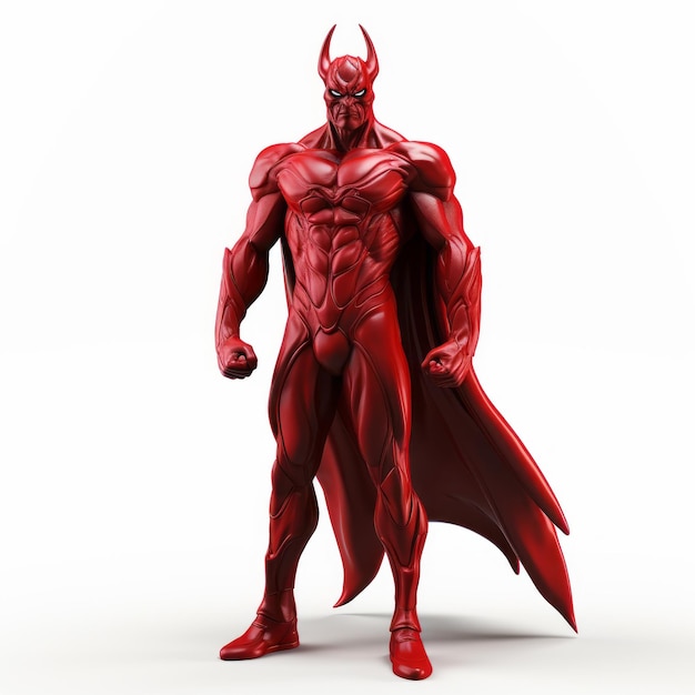 Highly Detailed Red Plastic Figurine Of Batman Villain Ambient Occlusion Style