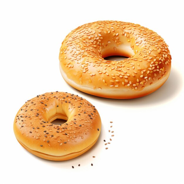 Photo highly realistic 3d bagel illustrations with han dynasty style