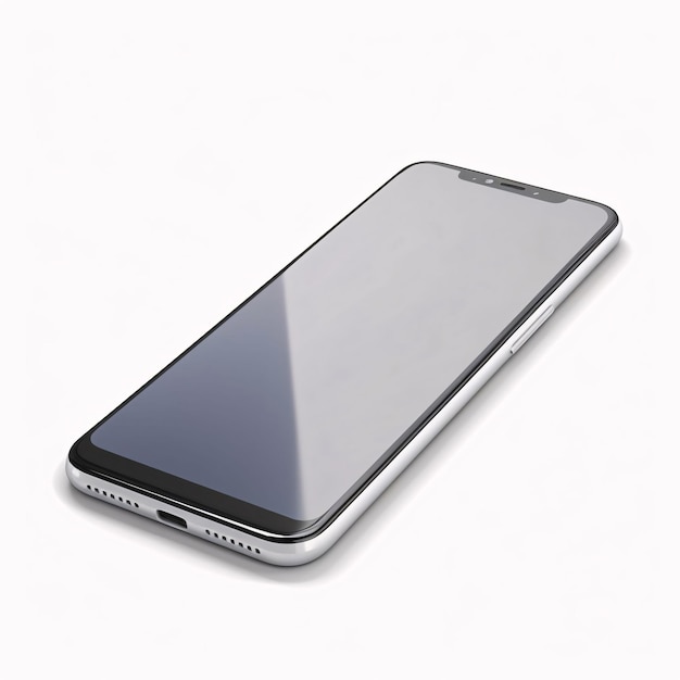 Высококачественное отображение смартфона, изолированного на белом фоне с вырезкой пути