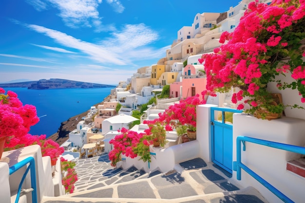 Photo a highly soughtafter spot for a summer getaway in europe is the picturesque santorini island in gre