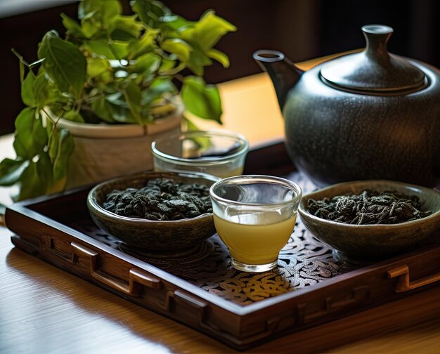 Foto highmountain oolong thee uit taiwan perfect voor een middag thee