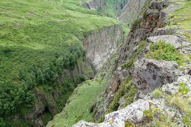 The highmountain road to the tract of JilySu Caucasus KabardinoBalkaria Russia
