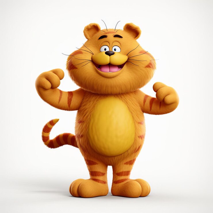 Photo highquality 3d garfield full body isolated white background