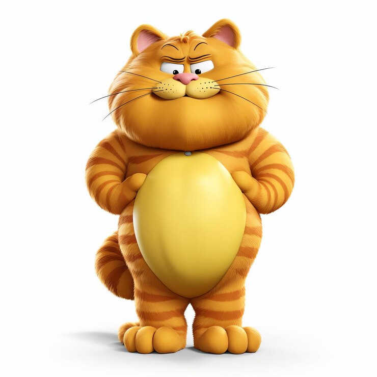 Photo highquality 3d garfield full body isolated white background