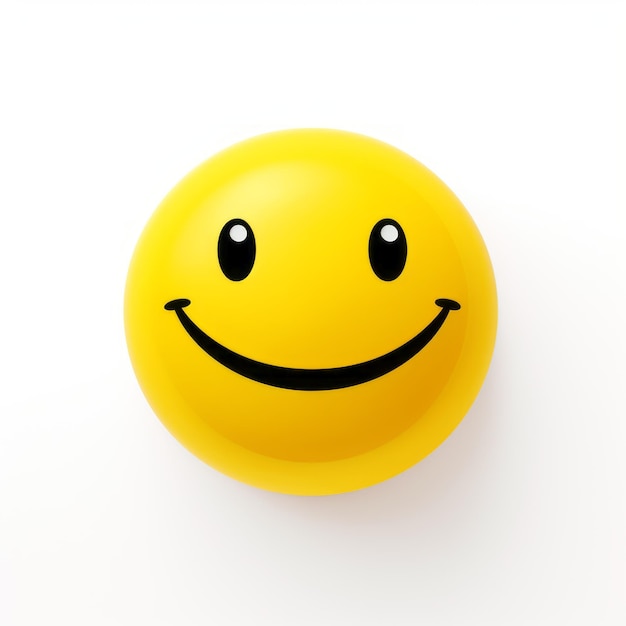 Photo highquality 3d smiley ball design on white background