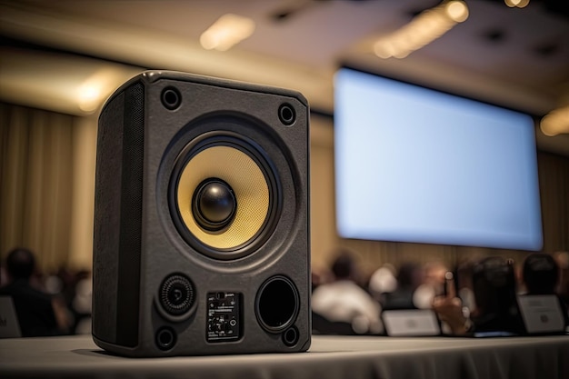 Highquality audio speaker with clear and precise sound on stage during business conference