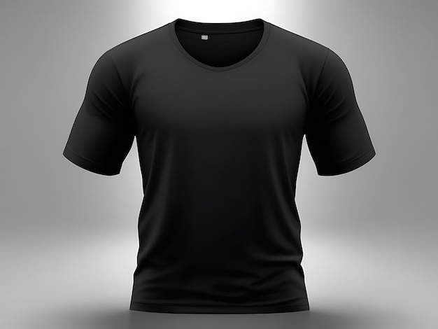 HighQuality Black Blank 3D TShirt Front View Mockup for Apparel Design and Branding Presentation