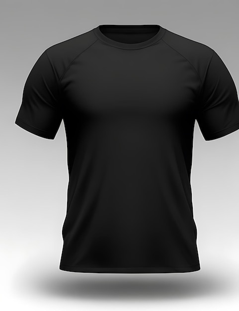 HighQuality Black Blank 3D TShirt Front View Mockup for Apparel Design and Branding Presentation