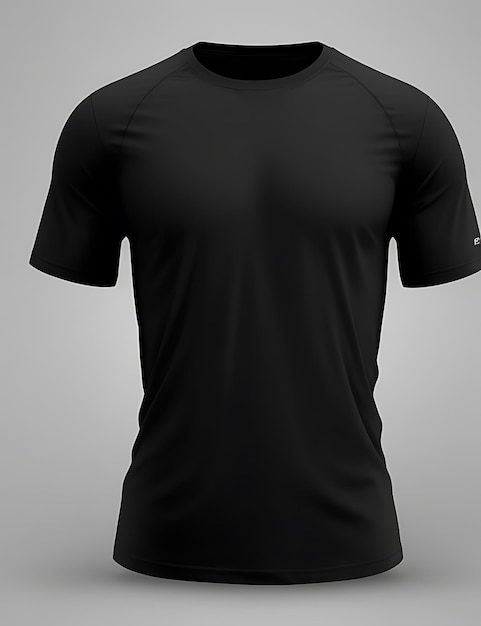HighQuality Black Blank 3D TShirt Front View Mockup voor kledingontwerp en brandingpresentatie