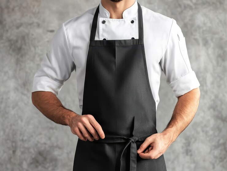 Photo highquality chefs apron with durable fabric and adjustable straps