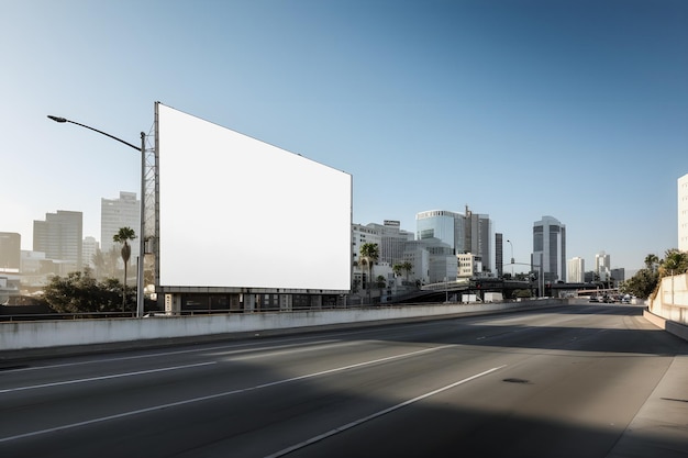 HighQuality Image Billboard in Modern Futuristic City A Perfect Blank Canvas for Advertising