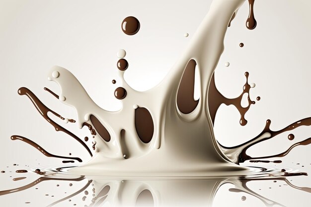 Highquality isolated milk spill on a white backdrop