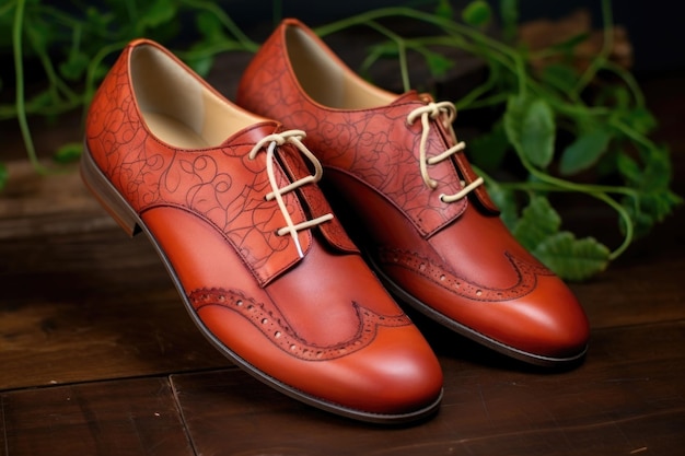 Highquality leather shoes with detailed stitching created with generative ai