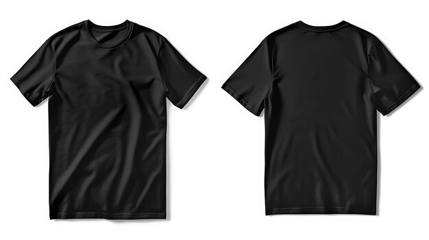 Photo highquality render of a blank black tshirt perfect for showcasing your designs