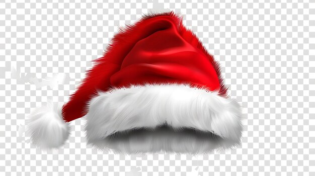 Photo a highquality rendering of a santa hat the hat is red with a white fur trim