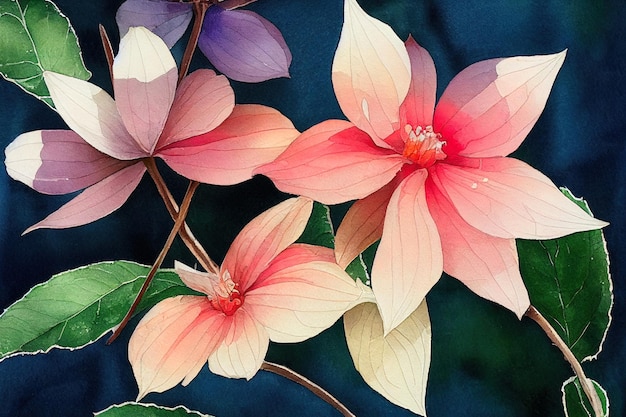 Highquality of various watercolor flowers