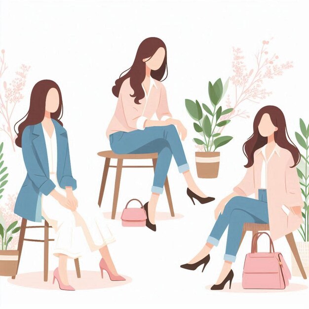 Photo highquality vector illustration of woman on white background
