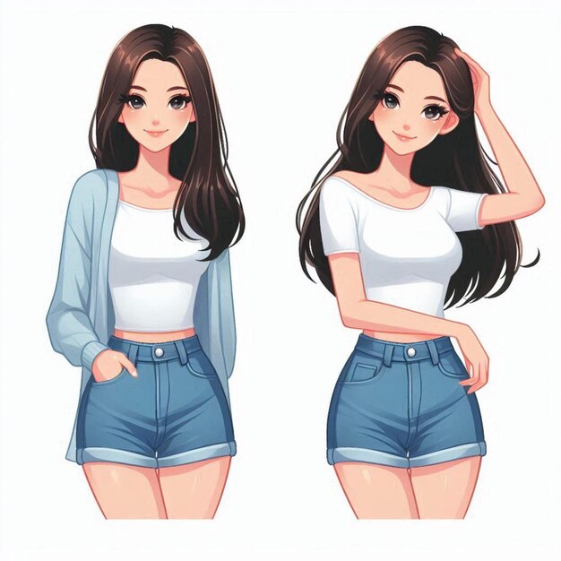 Photo highquality vector illustration of woman on white background