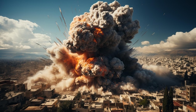 Highres photorealistic Palestine bomb explosion