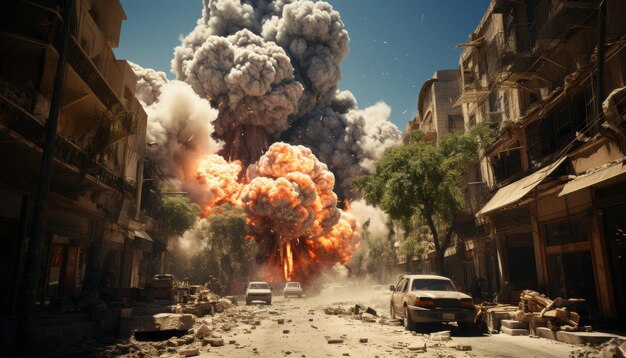 Highres photorealistic Palestine bomb explosion