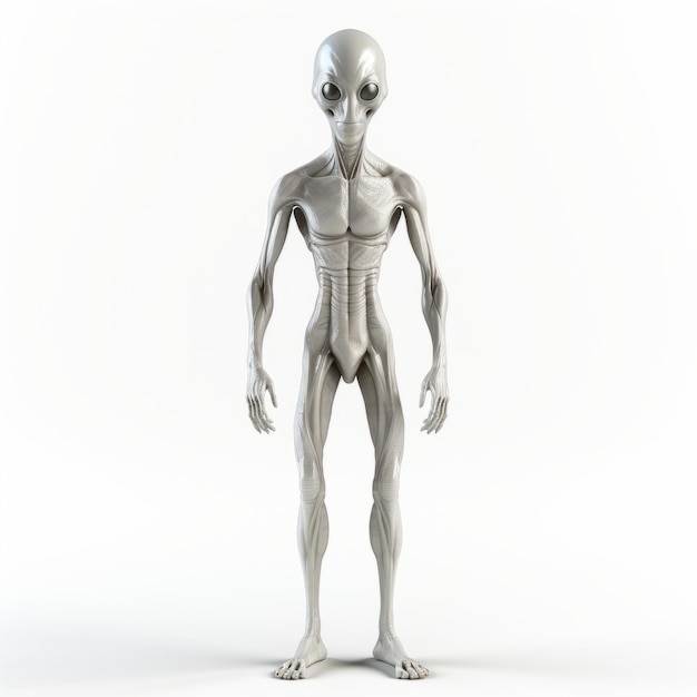 Highresolution 3d Alien Detailed Anatomy On White Background