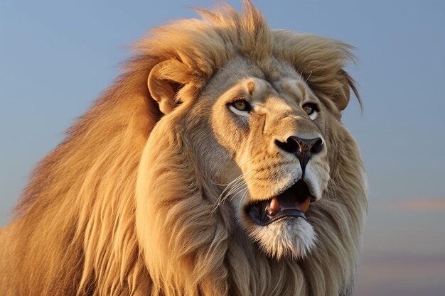 Highresolution hyperrealistic lion portrait