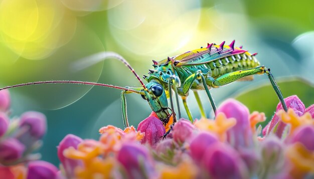 Photo a highresolution macro lens photoshoot of insects in their natural habitats