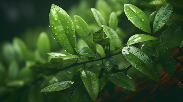 HighResolution Photorealism CloseUp Green Leaves