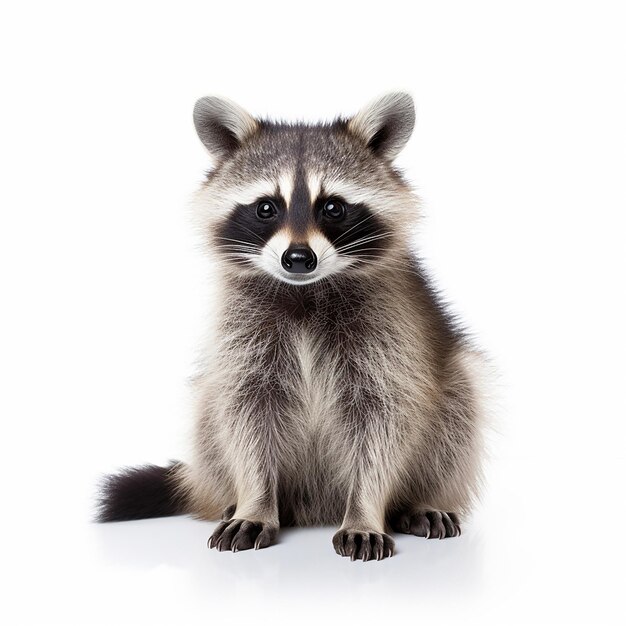 Photo highresolution raccoon on white background