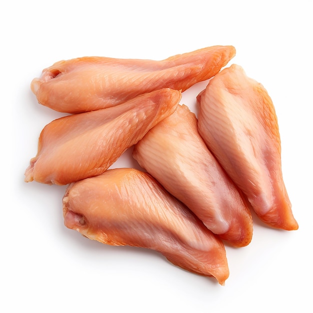 Highresolution raw chicken wings on white background