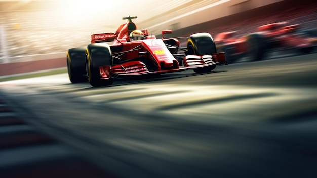Высокоскоростная гонка Формулы 1 на скоростном движении