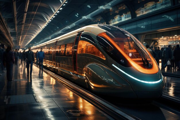 Highspeed futuristic modern train of the future