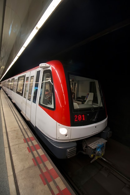 Highspeed metro train in Barcelona, Spain