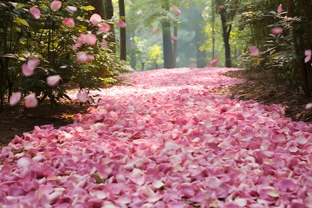 Photo highspeed photo of rose petals falling