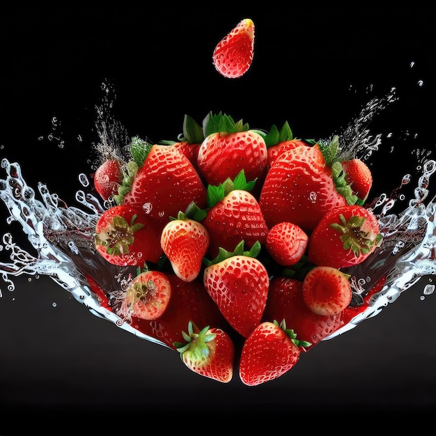 Генераторный искусственный интеллект HighSpeed Strawberry Splash Capture