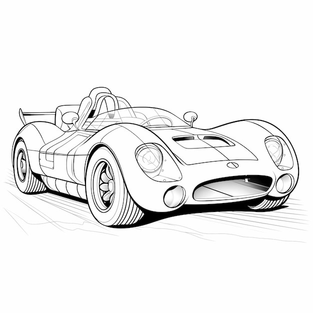 HighSpeed Thrills Race Car Coloring Fun with Minimal Details