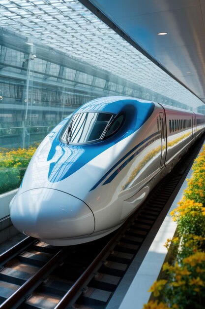 Highspeed train sleek modern and futuristic transportation