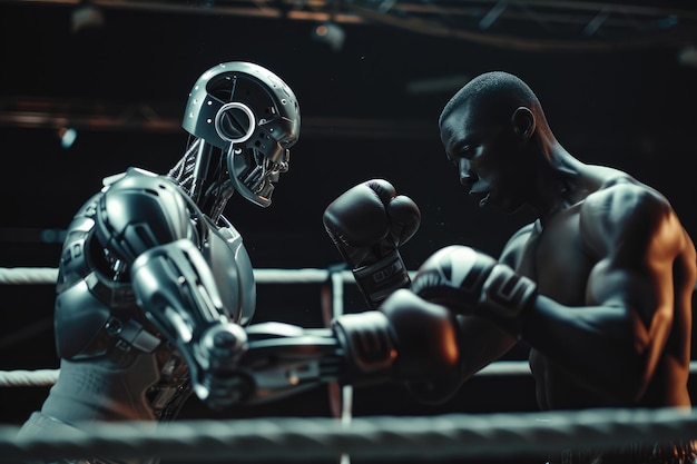 Photo hightech battle in the boxing ring