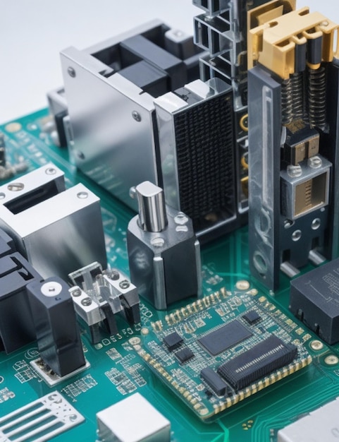 HighTech Circuit Board and Electronic Components CloseUp