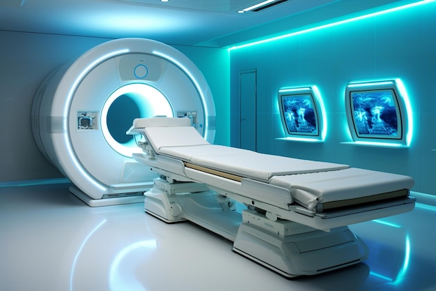 Foto hightech ct-scankamer in modern ziekenhuis generatief door ai
