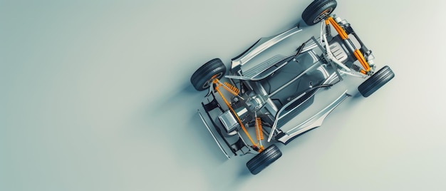 Hightech Formula race car stripped to showcase engineering excellence and aerodynamics