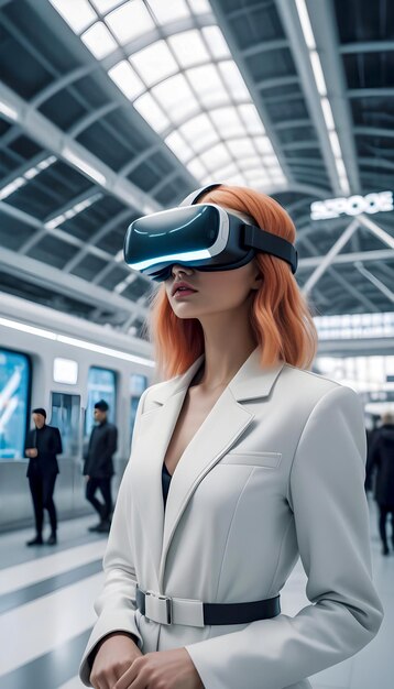 Foto hightech futuristische stedelijke reizen voor mensen