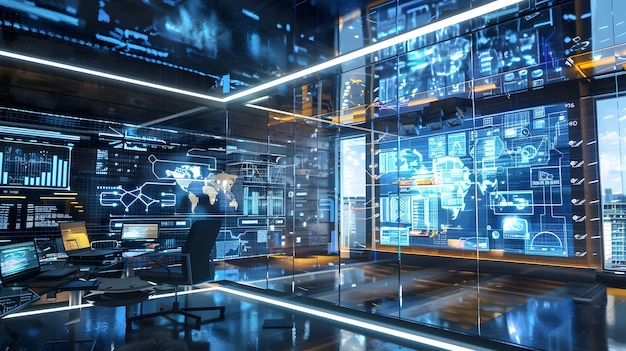 a hightech virtual collaboration space with robotic telepresence devices and bioluminescent
