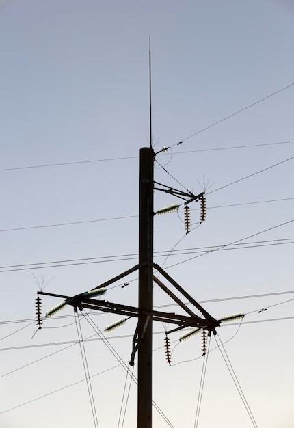 Highvoltage poles closeup