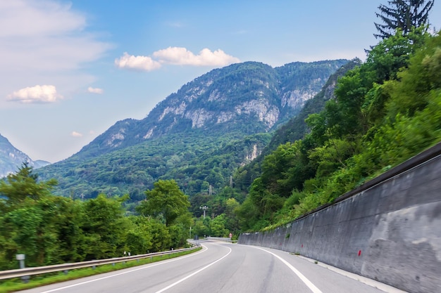 Highway in the Alps beautiful nature of Austria