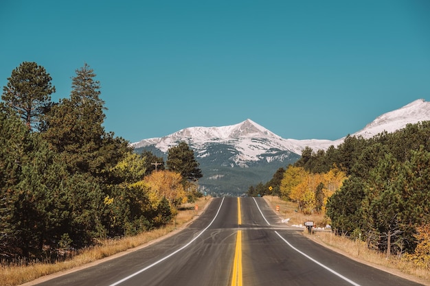 Highway at autumn in Colorado USA