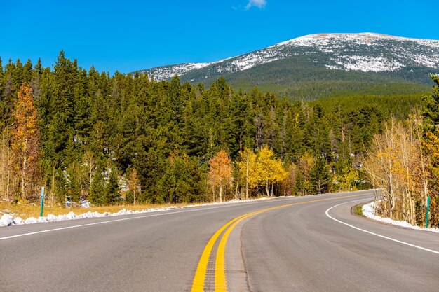 Highway at autumn in Colorado USA