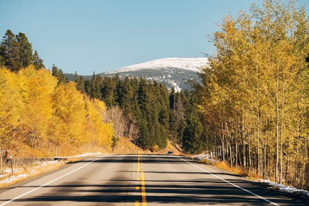 Highway at autumn in Colorado USA