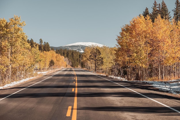 Highway at autumn in Colorado USA