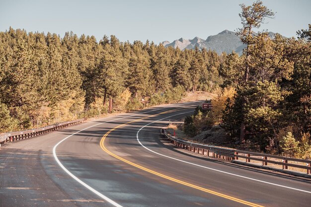 Highway at autumn in Colorado USA